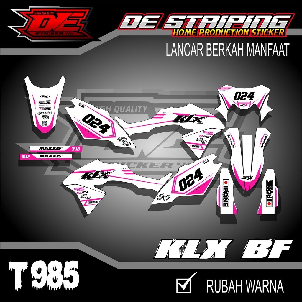 Striping Decal Klx Bf Stiker Motor Klx Bf Se extreme