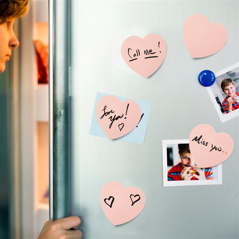 

4 Books Pink Heart Notes Note Massage pads Adhesive Massage Pads Heart Memo Pads Portable Notepad Note Pads for Office Use