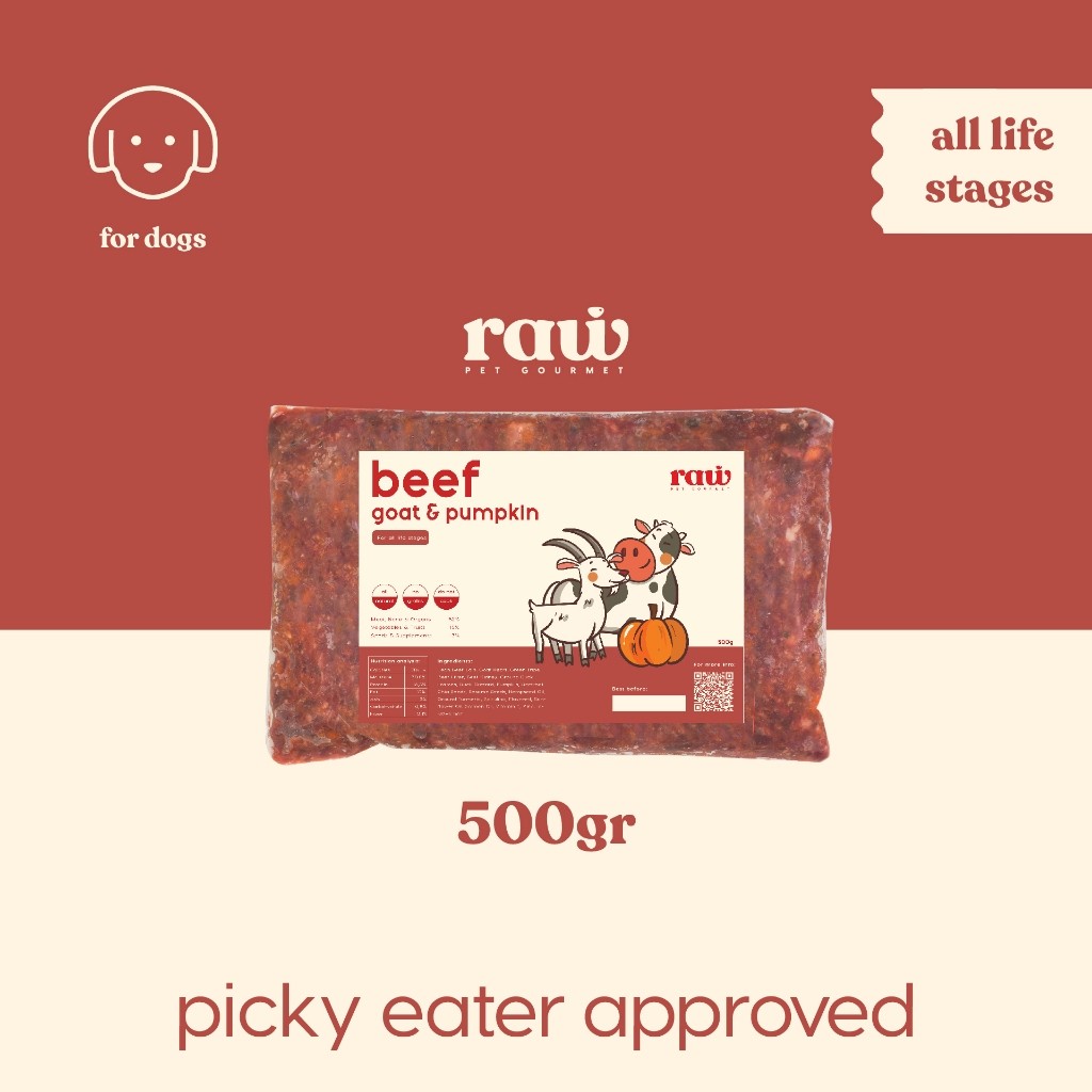 BEEF, GOAT & PUMPKIN // Raw Pet Gourmet // Makanan Anjing