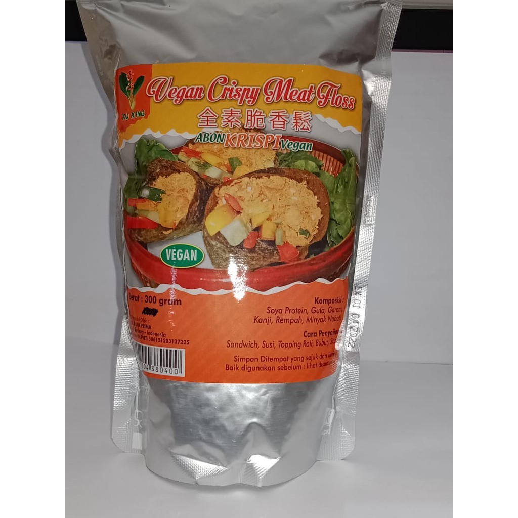 

MEMELASHOP XU XING Vegan Crispy Meat Floss 300gr Abon Krispi Vegan Topping Abon