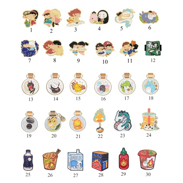 pin besi spirited away kiki ponyo howl laputa totoro nausicaa mononoke