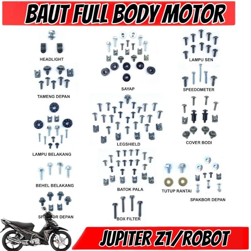 COD Baut Jupiter Z1 Robot Full Set / Baud Yamaha Jupiter Z1 Robot Full Body / Baut Yamaha Jupiter Z 