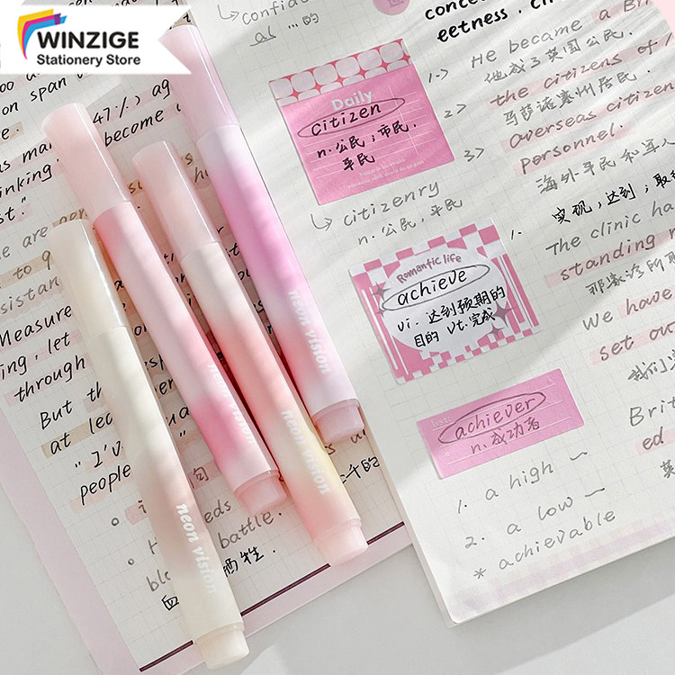 

SURABAYA Winzige Highlighter Stabilo 4pcs Aesthetic Pastel Spidol Highlighter Pen Lucu Journal Marker Pen Alat Tulis Highliter Spidol Jurnal Stationary Pink School Stuff