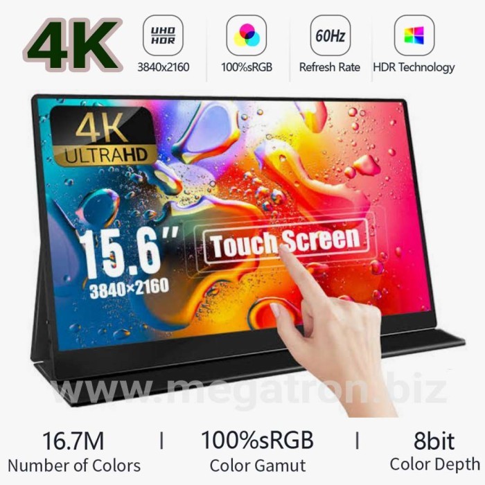 4K Portable Touchscreen Monitor 15.6" (Input: USB type-C & HDMI)