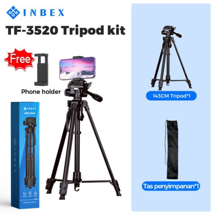 PROMOINBEX 3520P dudukan kamera fotografi camera tripod paduan aluminium - TF-3520pREADY