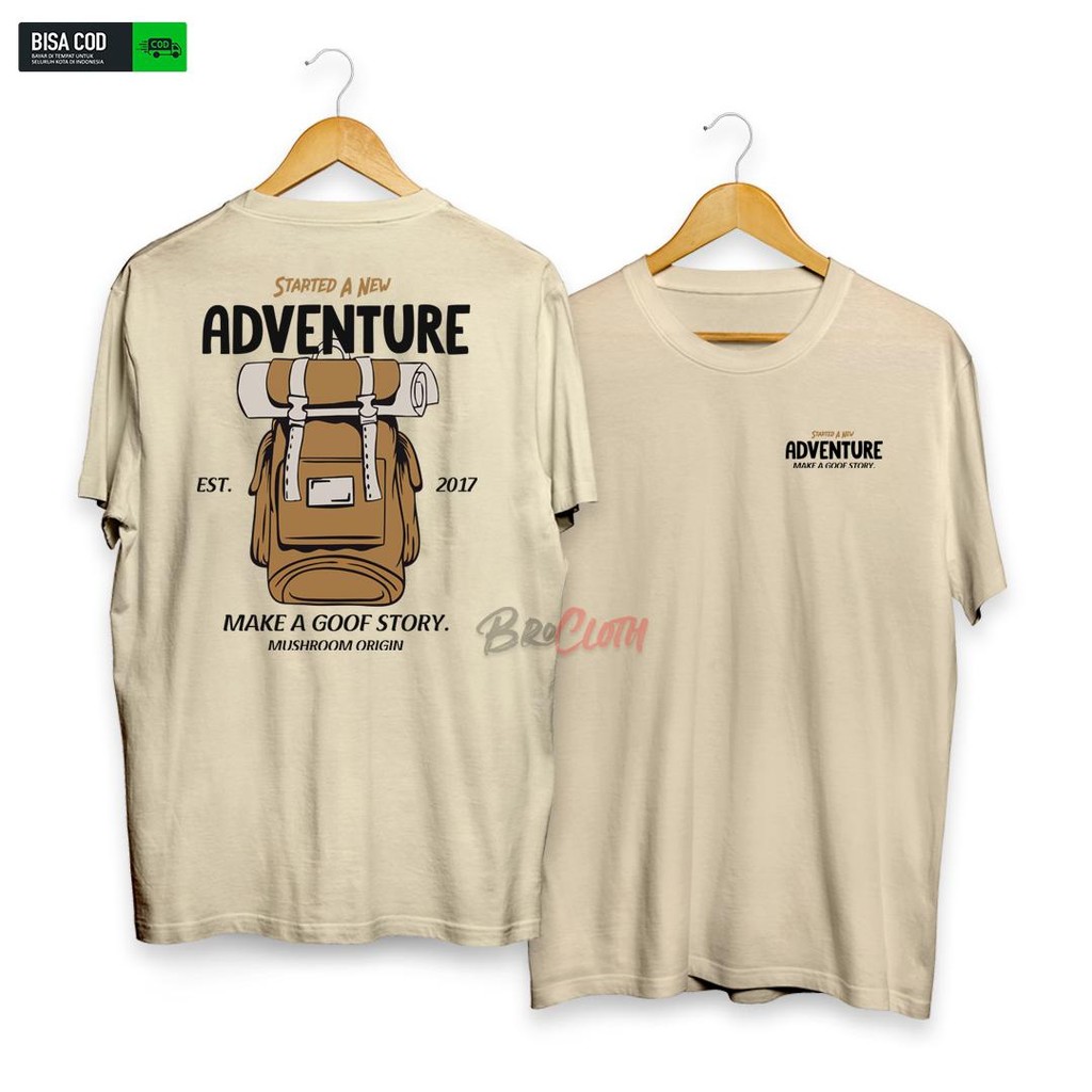 BroColth Kaos Kaos Distro Pria Keren 2023 / Baju Kaos Pria Terbaru 2023 / Koas Pria Dewasa - Khaki
