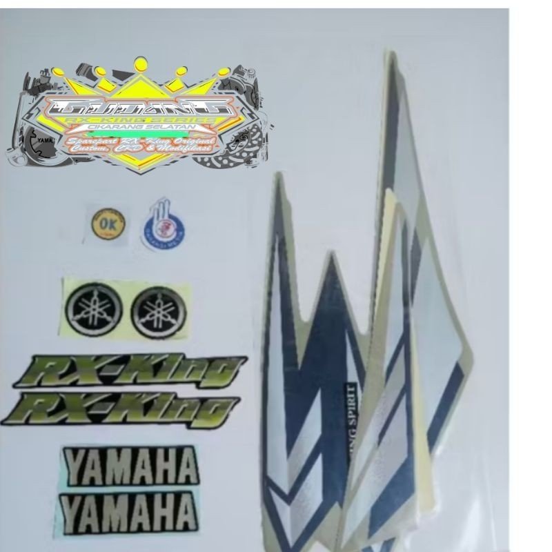 Striping Stiker RX king gold kuning 2002 limited edition set emblem