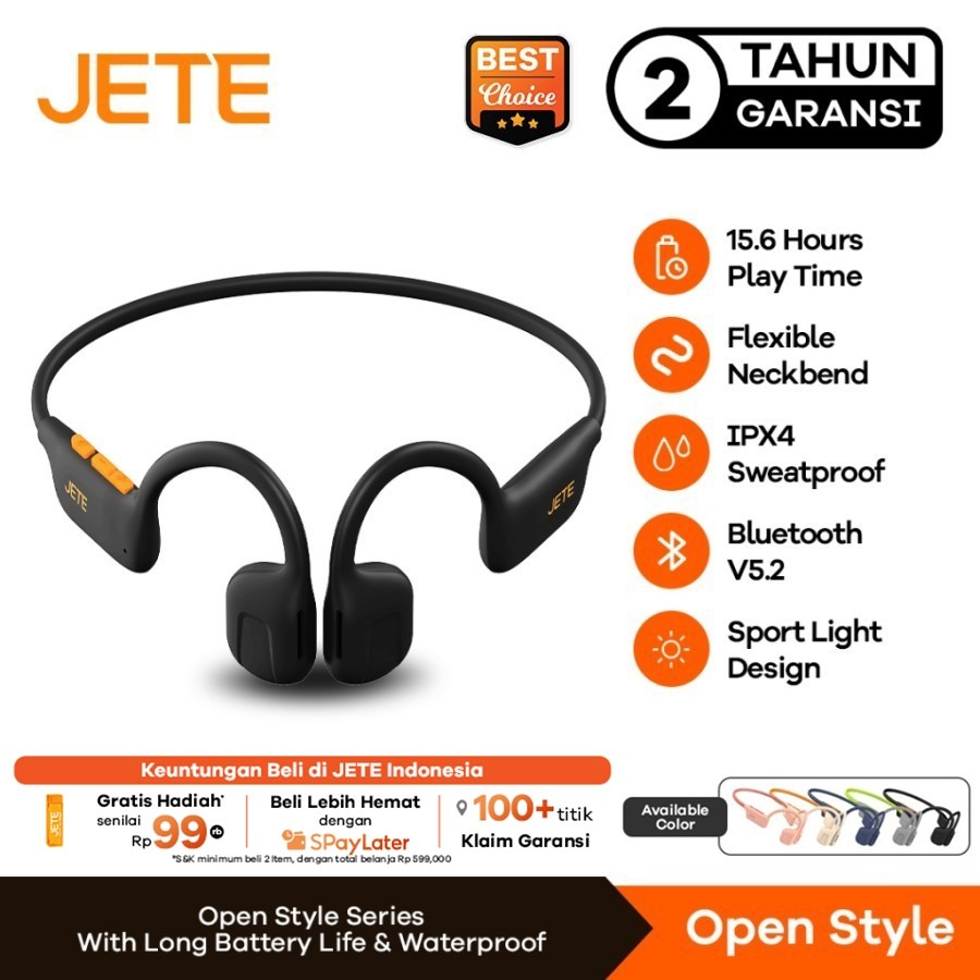 JETE Sport Headset Bluetooth - Headset Lari JETE Open Style IPX4 - Garansi 2 Tahun
