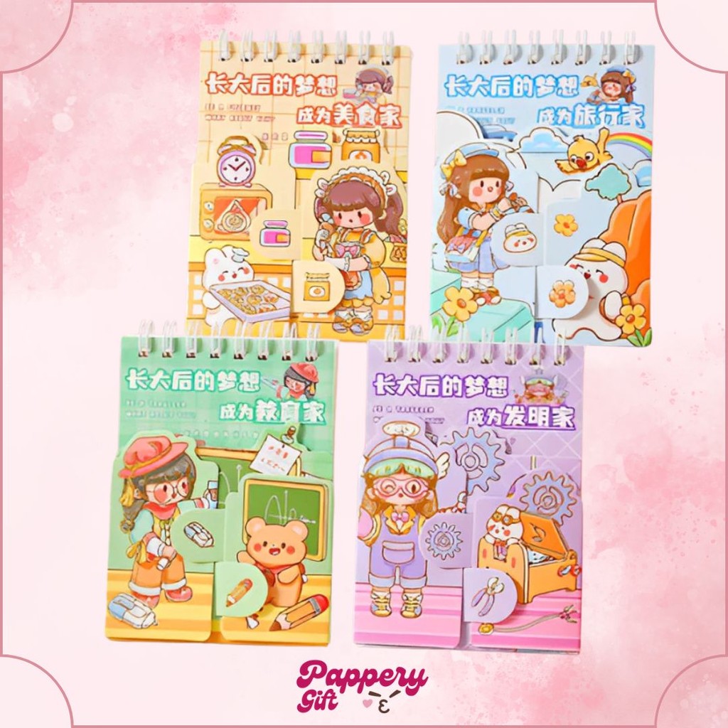 

Notebook Ring Atas Motif Memo Kecil A7 Spiral isi 70 Lembar Cover Lipat Girl Rabbit - SE0380