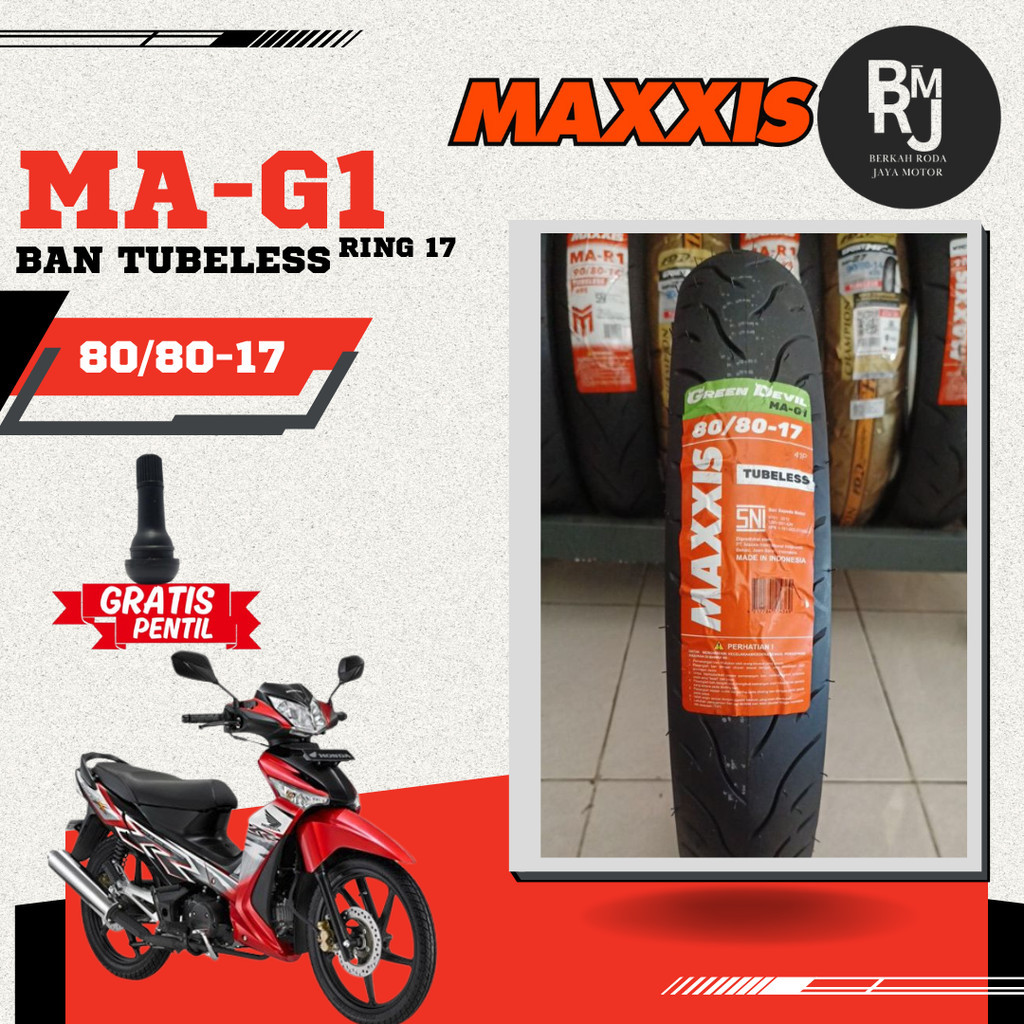 BAN MOTOR BEBEK MAXXIS GREEN DEVIL MA-G1 RING 17 TUBELESS MOPED SATRIA FU