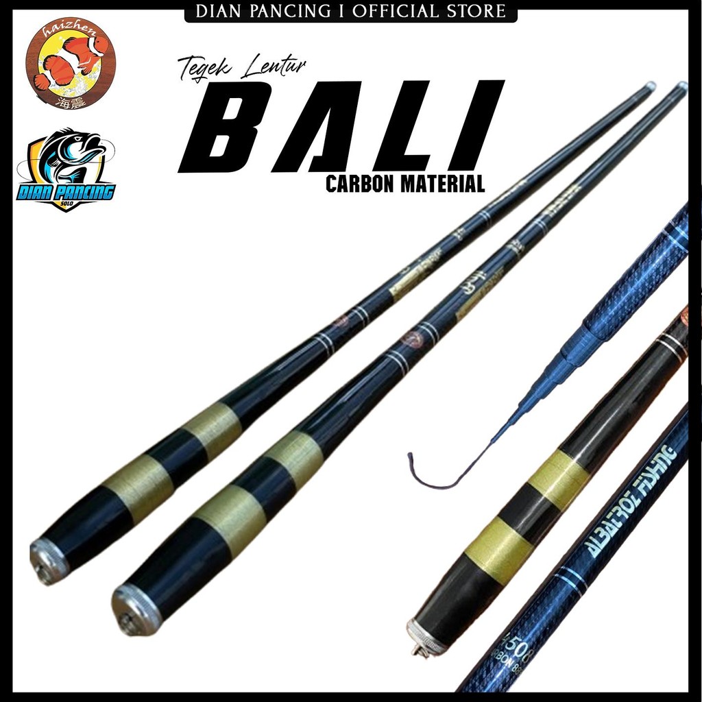 Joran Tegek Carbon Haizhen Bali Spek Lentur Ruas Panjang