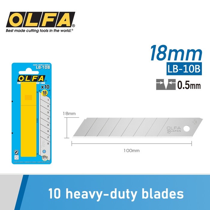 

Refill Isi Cutter 18mm Spare Blade LB-10B (10pcs per pack) Olfa