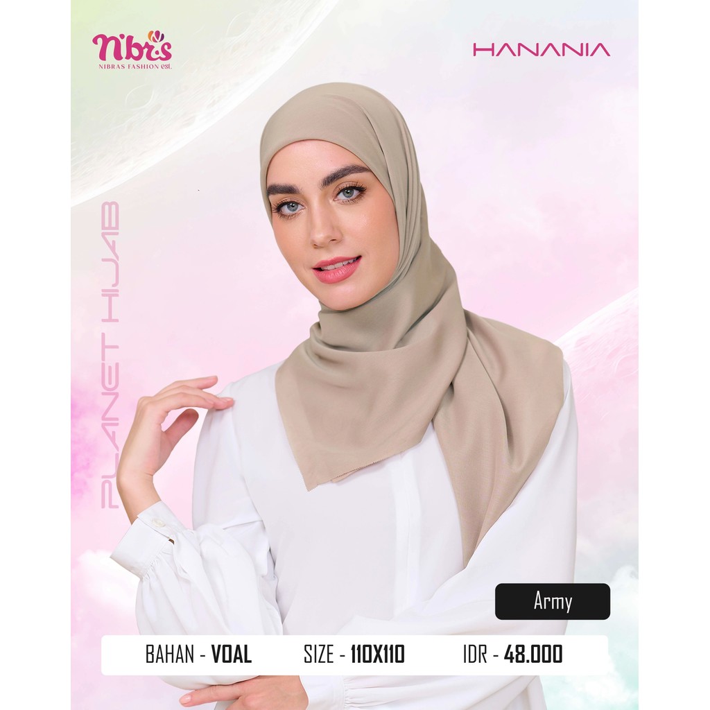 Hijab Wanita Dewasa Hanania Square by Nibras