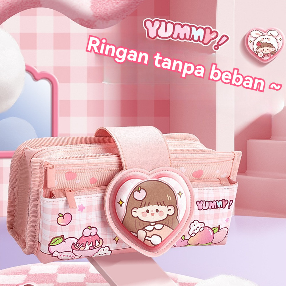 

Kapasitas Besar Multi-lapisan Multifungsi Kartun Gadis Kecil Menulis Kotak Sekolah Dasar Tas Pena Dapat Dicepit