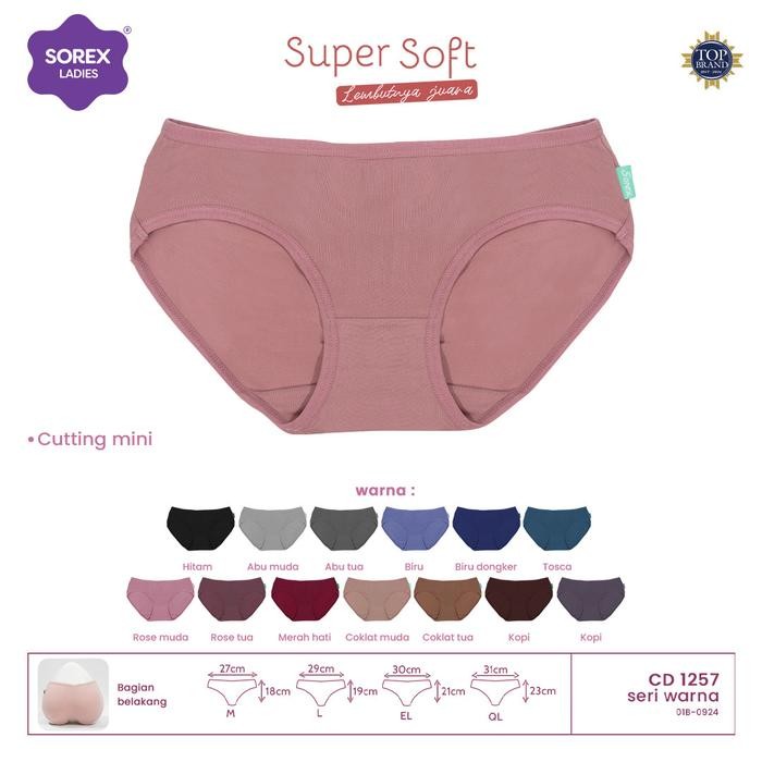 Celana Dalam Wanita Sorex 1257 tipe Mini 1 lusin - EL/XL