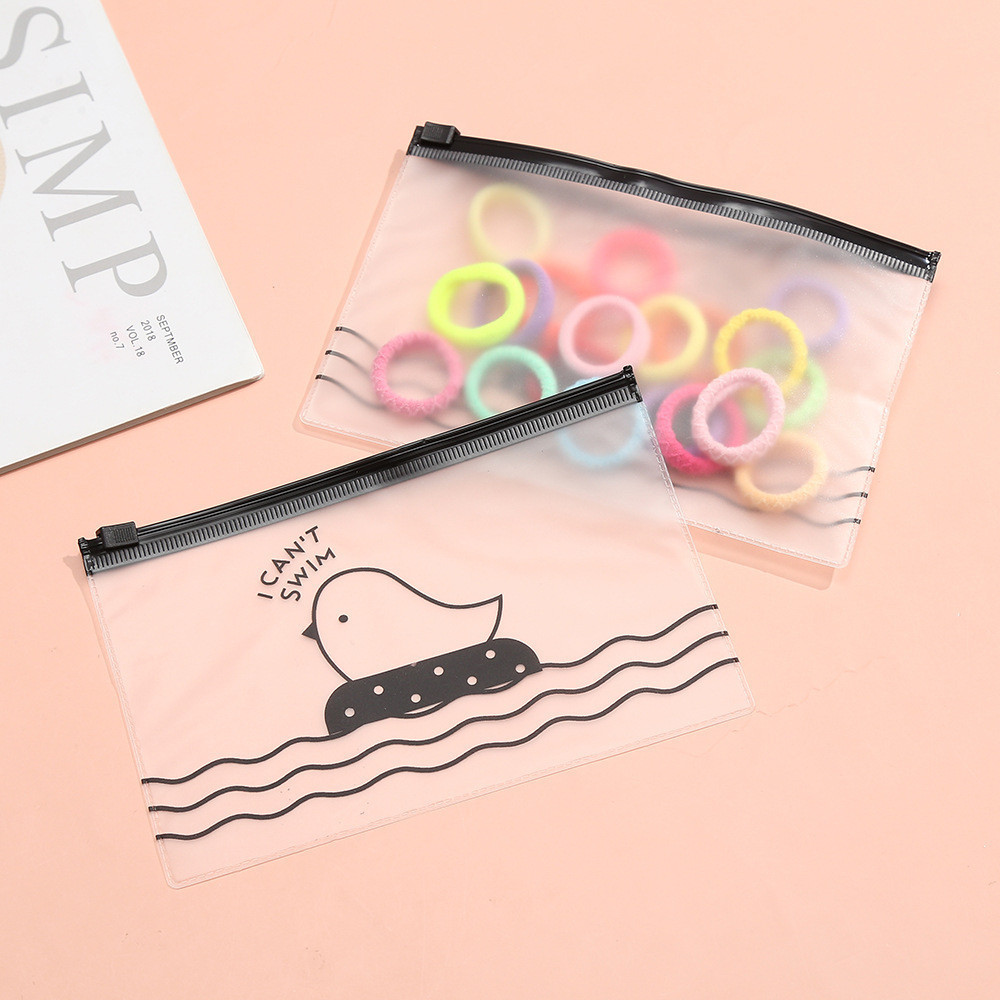 

JHM Zipper Bag Organizer Transparan Doff Motif Bunga Daisy Pouch Masker Transparan Karakter Little Chick Zipper Lock Tempat Pensil Wadah Kosmetik Masker Serbaguna