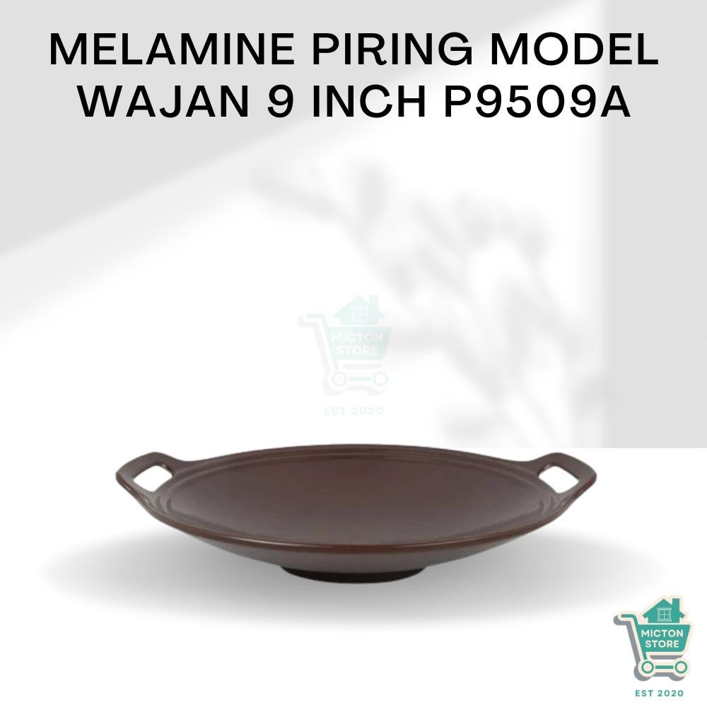 TOPTON Premium Melamine Piring Wajan 9 inch P9509A Piring Model Wajan Piring Bentuk Wajan Piring Mot