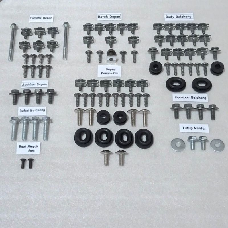 Baut Full Set Body Yamaha Jupiter MX Old / Baut Full Body Jupiter MX lama Lengkap