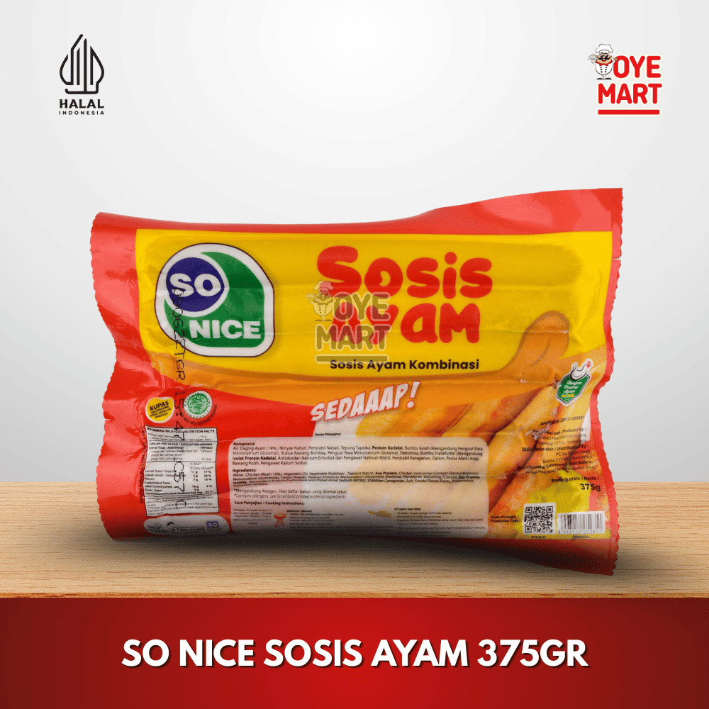 

SO NICE SOSIS AYAM SEDAP 375GR / SOSIS AYAM FROZEN FOOD