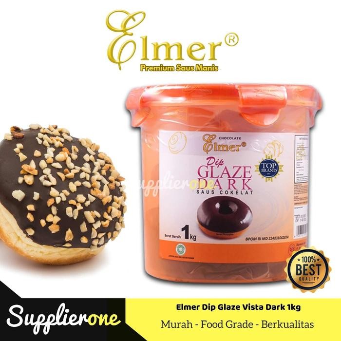 

76_cm Elmer Dip Glaze 1KG / Saus Manis Elmer Dip Glaze / Elmer Dip Glaze Saus Manis 1KG / Toping Donat / Saus Donat / Selai Donat - Dark 1KG
