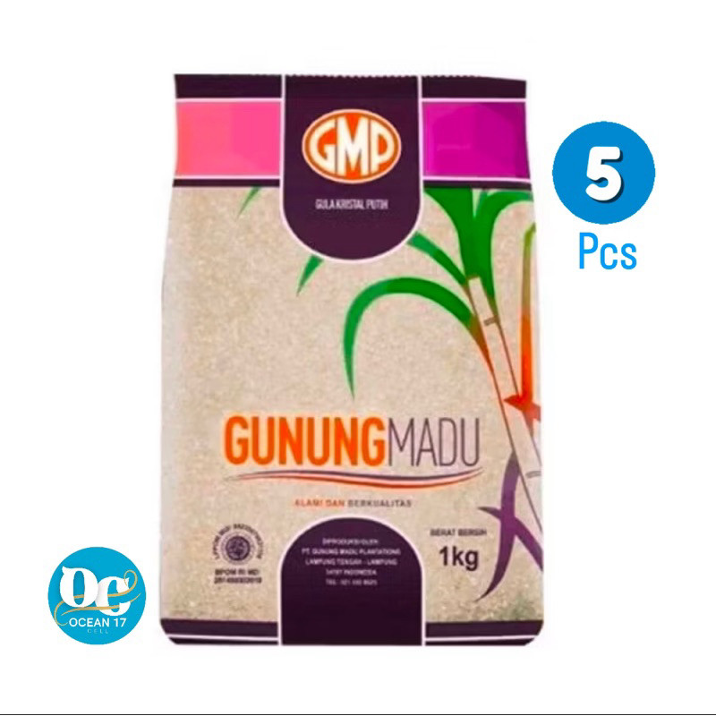 

gula pasir gmp gunung madu 5 pack kemasa 1 kg