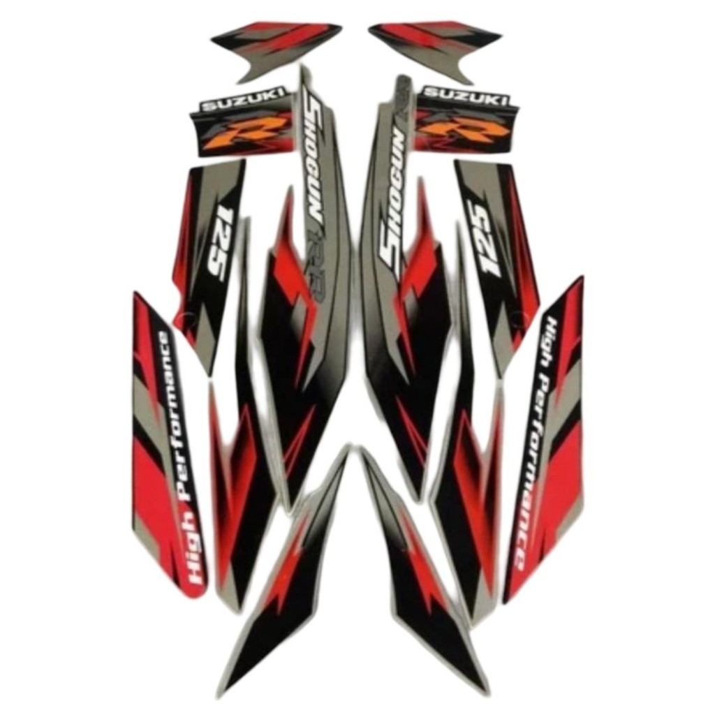 Stiker Striping Suzuki Shogun RR 125 2008 Hitam silver Full Body - Sticker - Motorcycle striping  sh