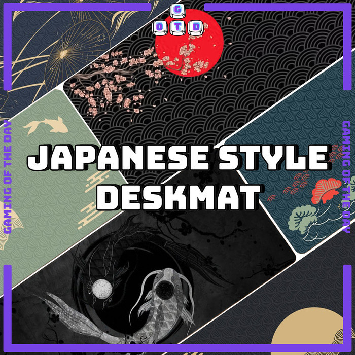 Japanese Style Mousepad 90x40cm Deskmat Jepang Premium Topography Black and White Mousepad by GOTD T