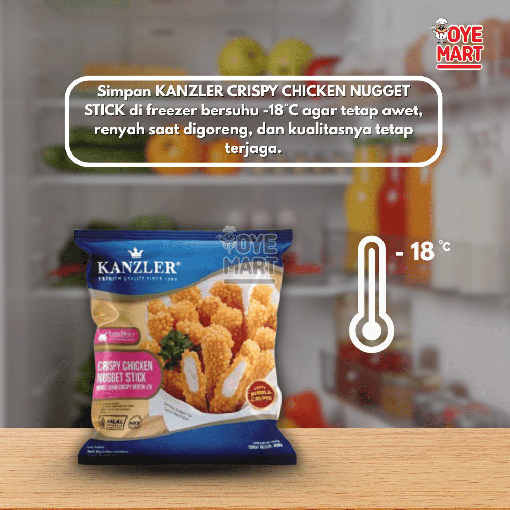 

Kanzler Crispy Nugget Stick 450gr / Naget Ayam Stik / Frozen Food