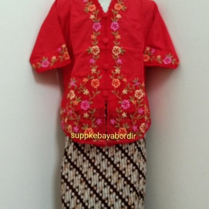 Terlaris ✨ -Kebaya Bordir Anak Melati - Biru Muda, S