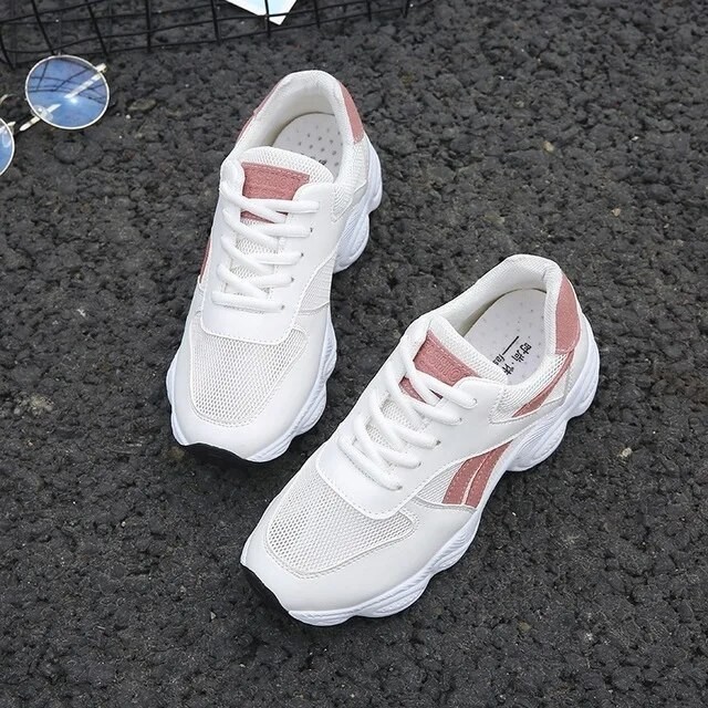 Sepatu Bernapas Olahraga Siswa Perempuan Liar Sepatu Trek Kebugaran Net Sepatu Wanita Vogue Tenis Me