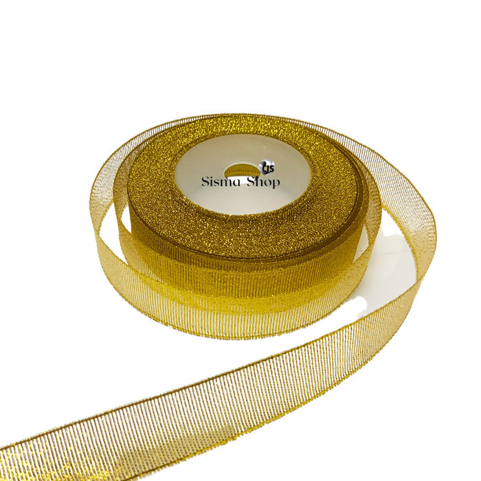

Pita Kardo Polos / Pita Permukaan Kasar ±2cm x 20yard Warna GOLD