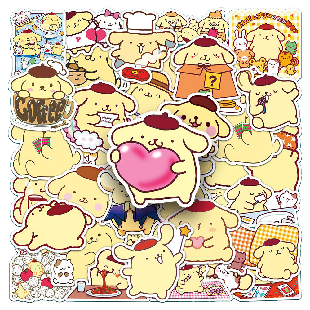 

10/30/50pcs Pompom Purin Cartoon Stickers Sanrio Anime Cute Decals for Kids Gifts DIY Luggage Notebook Kawaii Aesthetic Sticker