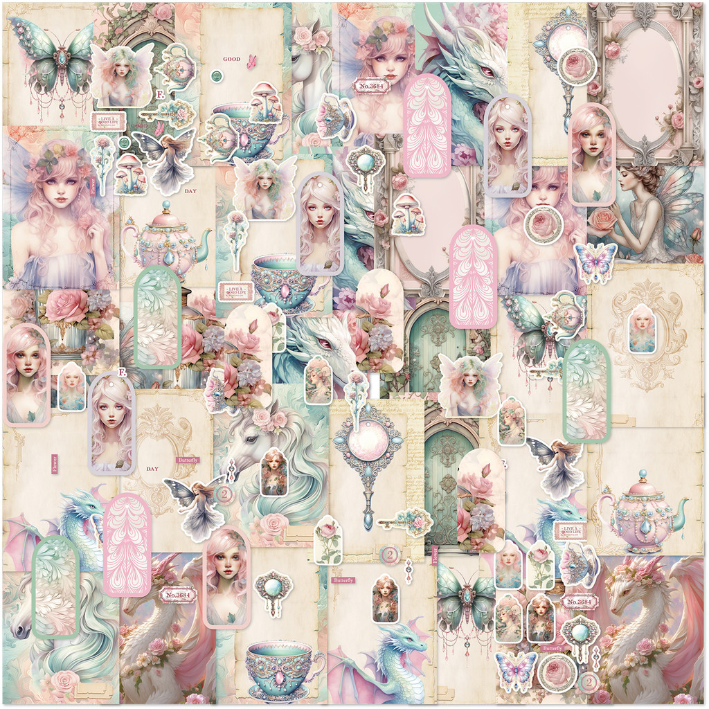 

21pcs Dream Garden Vintage Graffiti Material Paper Decoration Notebook Water Cup Diary Classic Toy Scrapbook DIY Decals