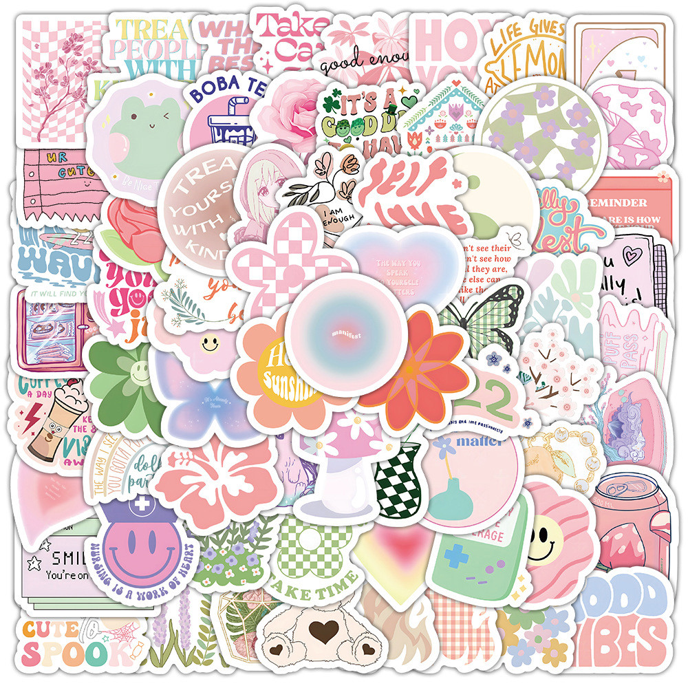 

10/30/50/100pcs Cartoon Pink Danish Past Ins Graffiti Stickers Laptop Suitcase Phone Water Bottle Aesthetic Sticker Kids Toys