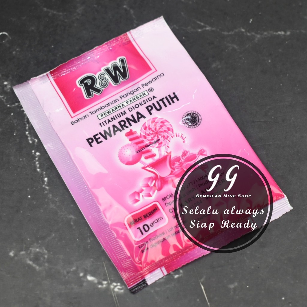 

R&W PEWARNA PUTIH 10 GRAM TITANIUM DIOKSIDA TITANIUM DIOXIDE RW PEWARNA MAKANAN FOOD COLOURING pemutih