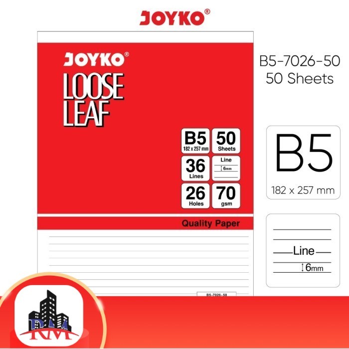 

Termurah dan Terlaris di Makassar Loose Leaf Isi Kertas File Binder Joyko Bergaris B5-7026-50 50 Lmbr