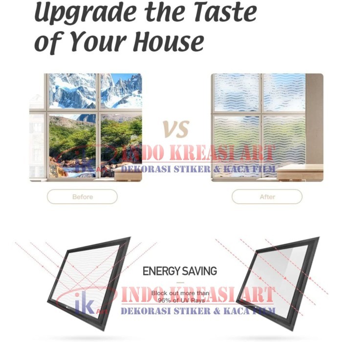STICKER / STIKER KACA SANDBLAST MOTIF BERCAK AIR
