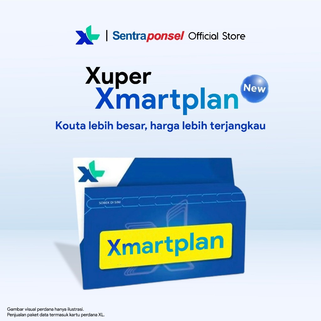 Kartu Perdana XL Xmartplan Prabayar Bundling Kuota (NOMOR RANDOM)