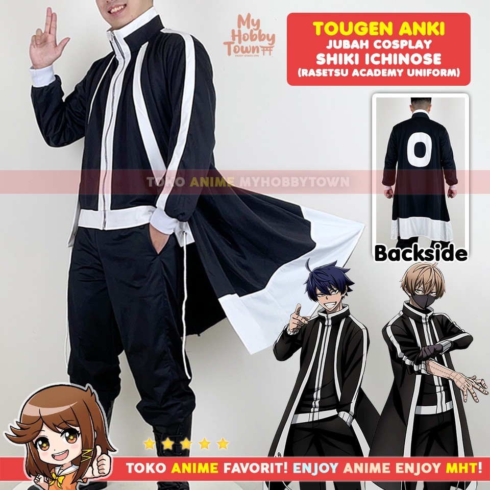 Jubah Jaket Parka Kostum Anime Cosplay Tougen Anki Rasetsu Academy Shiki Ichinose