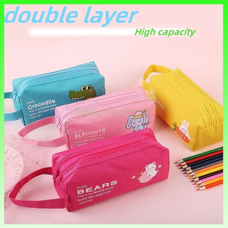 

Tempat Pensil/ Tempat Pensil Ritsleting Ganda/Dompet Pensil 2 sleting