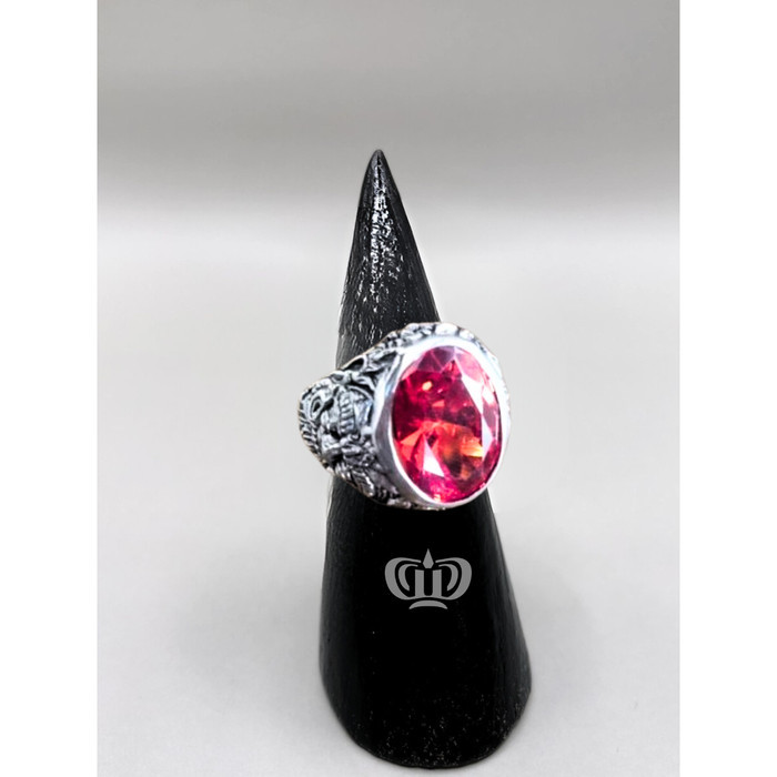 Dewi Souvenir Silver | Cincin perak bali motif barong boma permata garnet