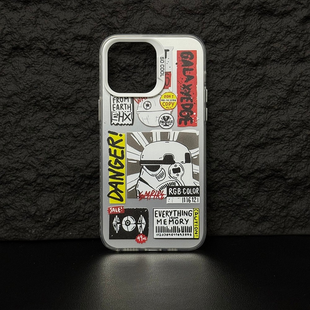 ◐ Case For iPhone Fashion Creative Star Wars label Matte For iPhone 15 14 Pro 11 Pro MAX Xs Max XR F