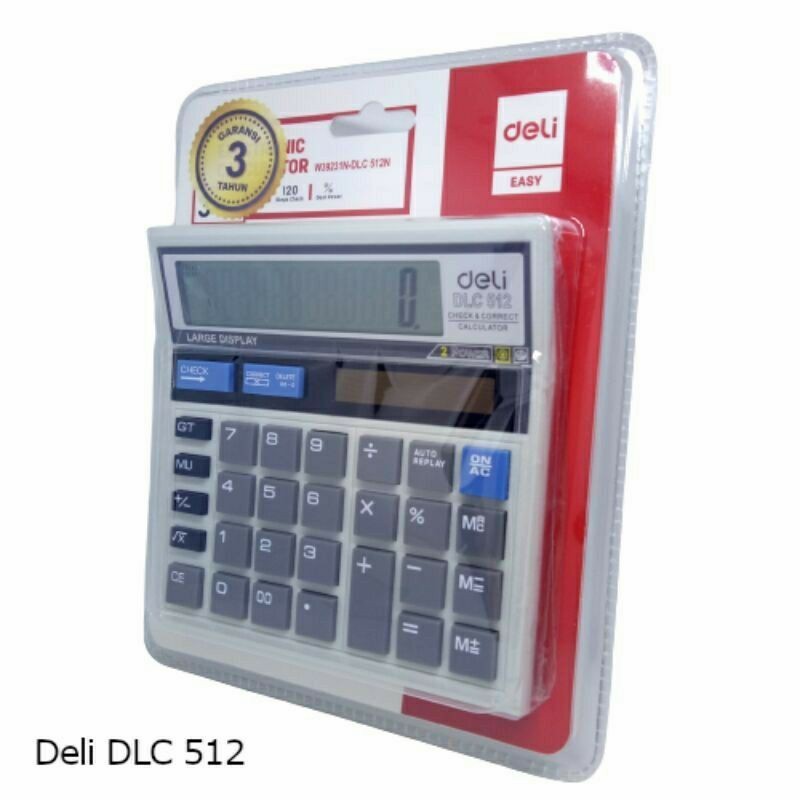 

DELI DLC-512 PUTIH / HITAM easy Calculator kalkulator meja dagang ori