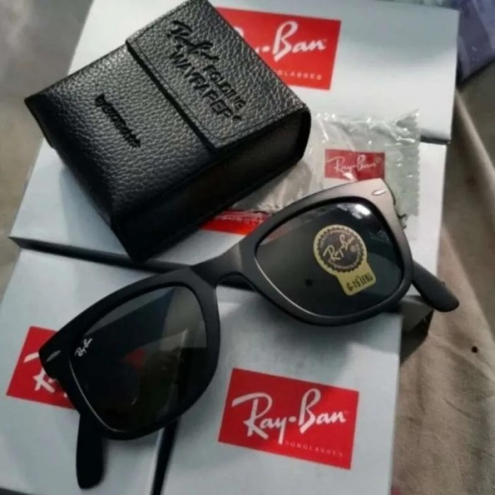 Kacamata Original Rayban Wayfarer Rb4105 Folding Full Black Doff