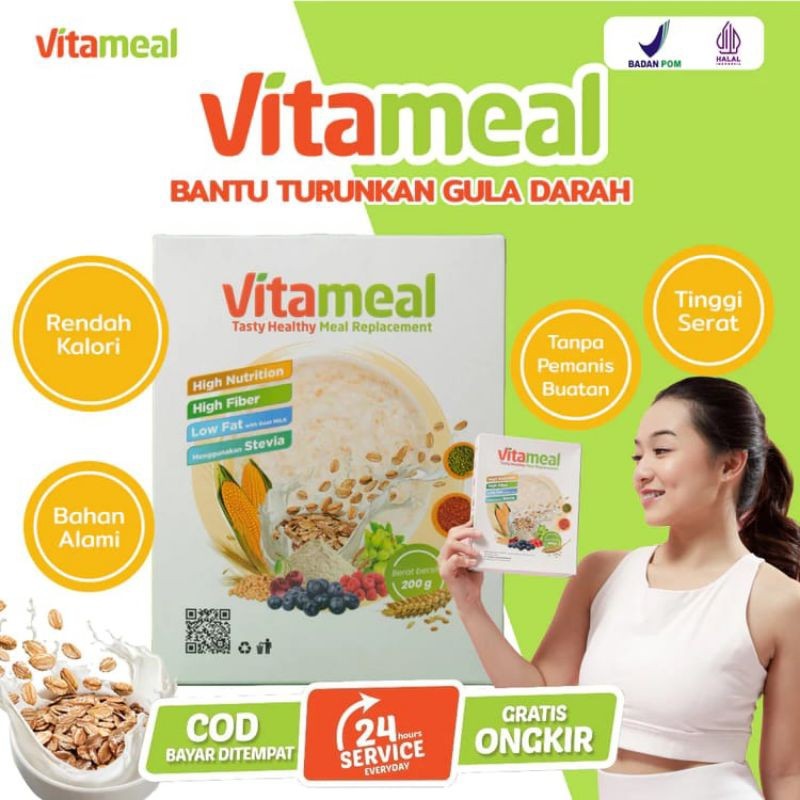 

EXP LAMA VITAMEAL 1 BOX 200g Sereal Multigrain Makanan Diet Pengganti Nasi Bantu Turunkan Gula Darah AMPUH