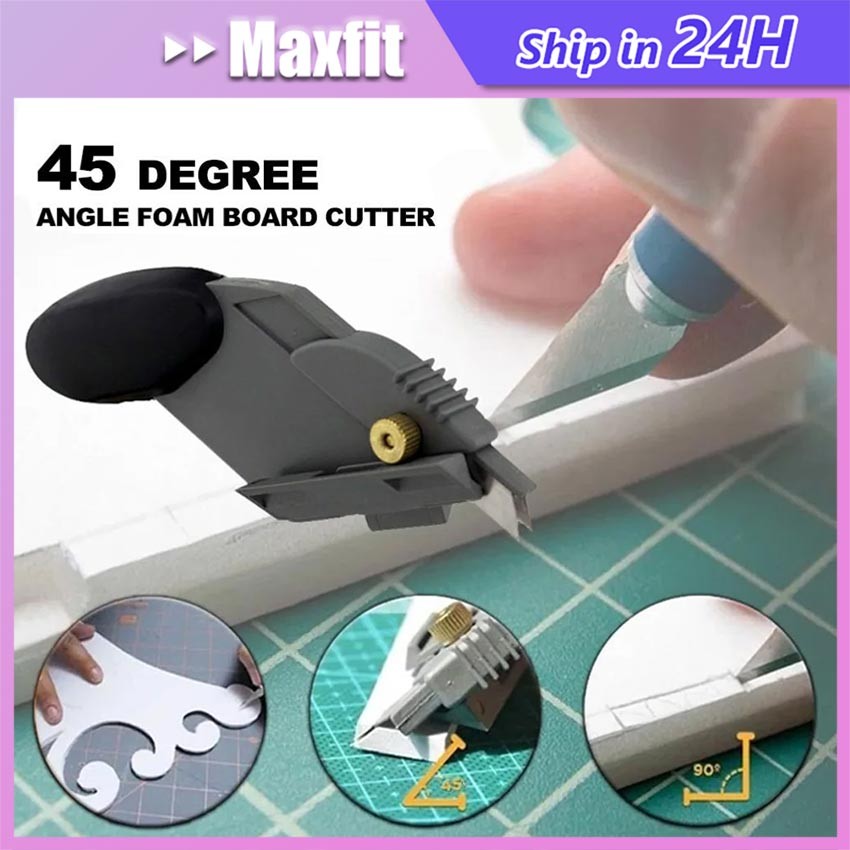 

45 Degree Angle Foam Board Cutter Styrofoam Cutter Kater Pisau Busa Ajaib Edging Trimmer Tepian Hpl Vinyl Tacosheet Decosheet