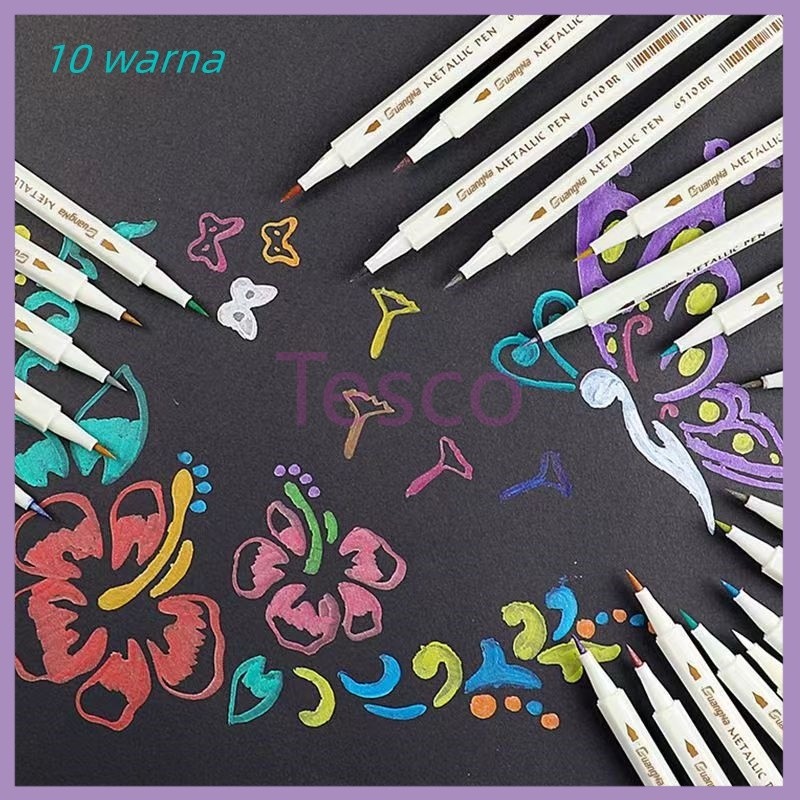 

Tesco Metalik Spidol/10 Warna Spidol Cat Pulpen/DIY Cat Metalik Pulpen