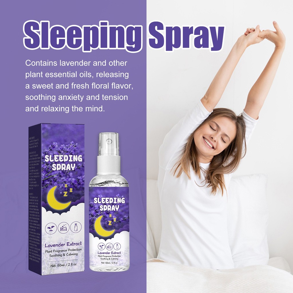 Lavender Sleep Spray Relieves Anxiety, Relax Mind And Body, Help Sleep Sleeping Aid Spray Soothes Th