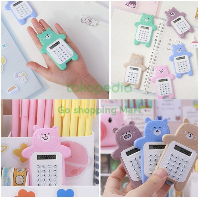 

(COD) GSM Kalkulator 8 Digit Mini Portable Desain Kartun Beruang