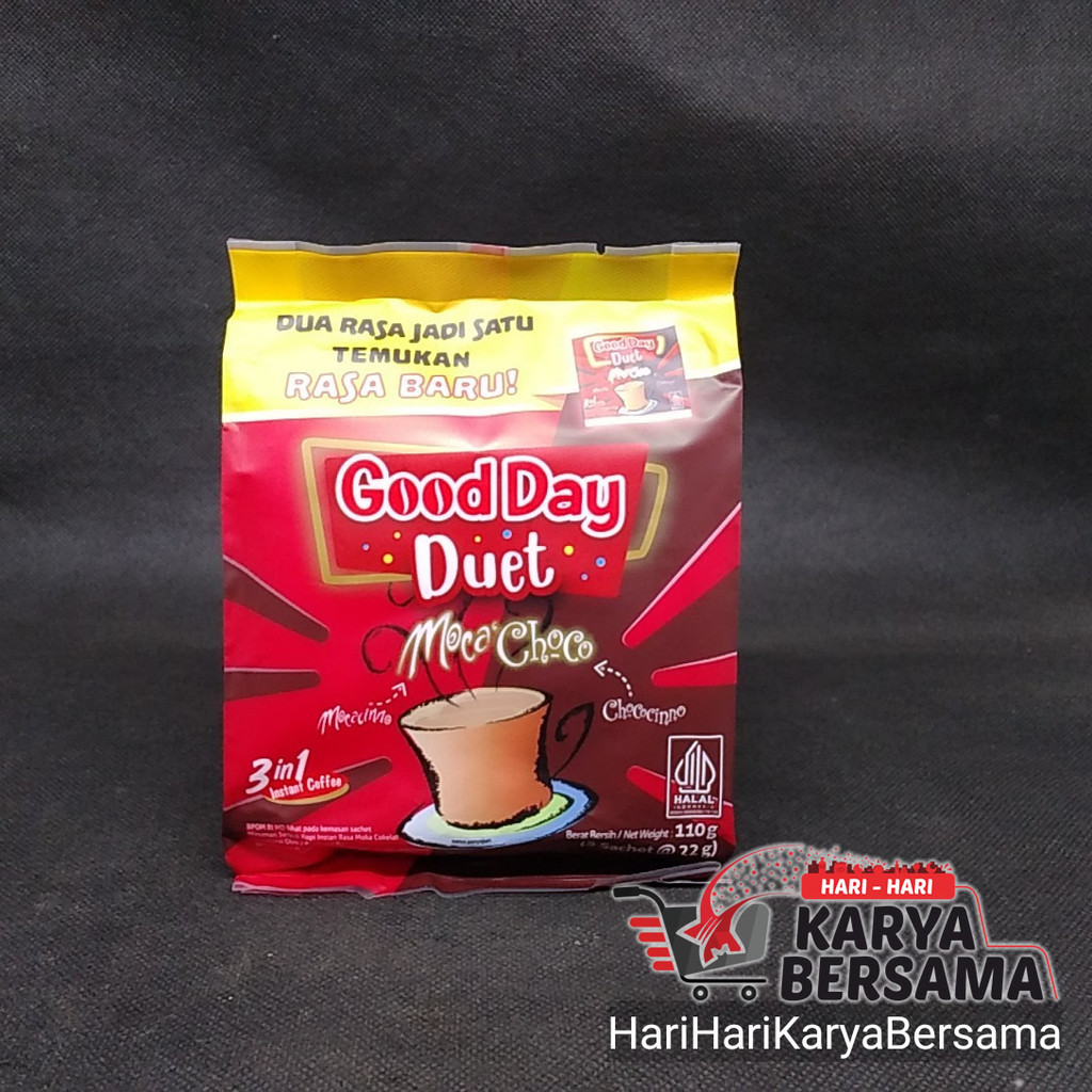 

GOOD DAY DUET KOPI INSTANT COFFEE 3 IN 1 MOCA CHOCO ISI 5'S X 22GR